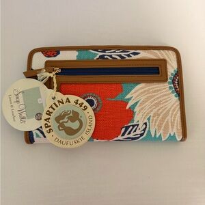 Spartina 449 Vibrant Floral Wallet - Red, Blue, Brown